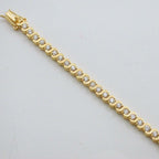 Jewellery Kingdomcz Cubic Zirconia 18KT S - Bar Link 7 inches Ladies Tennis Bracelet (Gold) - Bracelets & Bangles - British D'sire