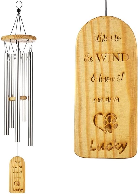 Joeliu Personalised Memorial Windchime for Cat Dog, Keepsake Wind Chime, Pet Sympathy Gifts, Pet Remembrance Gifts, Home Garden Decor - British D'sire