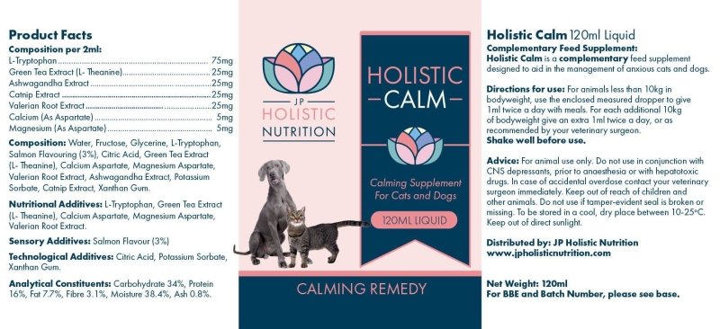 JP Holistic Calming Supplement for Cats and Dogs - Liquid - Pet Supplies - British D'sire