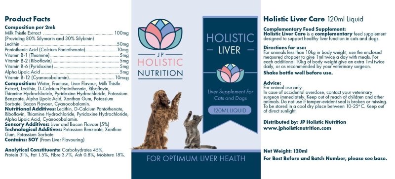 JP Holistic Liquid liver supplement For Dogs And Cats 120ml - Pet Supplies - British D'sire