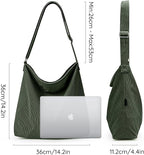 KALIDI Women's Thickened Corduroy Tote Bag with Zip Waterproof Shoulder Bag with Pockets Casual Crossbody Handbags with Adjustable Shoulder Straps for School, College, Work - British D'sire