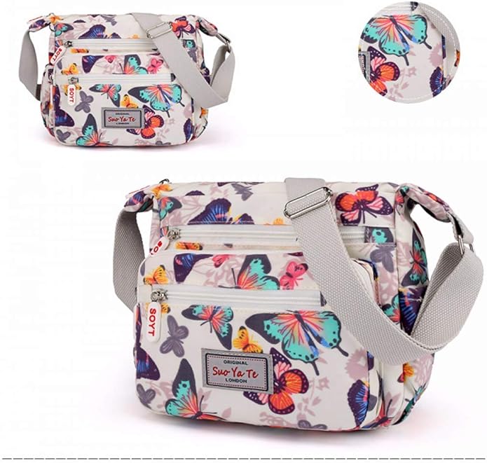 kiss me Womens Multi-Pocket Crossbody Shoulder Bag Purses Shoulder Handbags Travel Toiletry Bag Adjustable Strap Messenger Bags - British D'sire