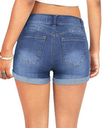 KISSMODA Women's Denim Shorts Rolled Hem Hot High Waisted Ripped Pants Shorts - Women's Shorts and tops Sets - British D'sire