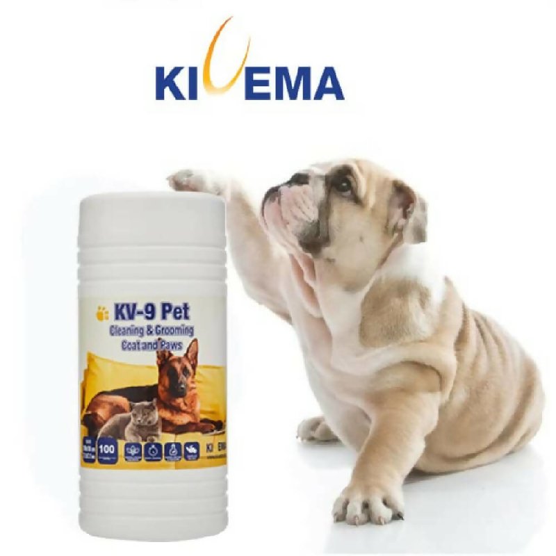KIVEMA Daily Pet Grooming Wipes for Dog, Cat and Puppies. Cleaning Face Butt Eyes Ears Paws and Body. ((100 Wipes Jar)) - Cleaning Gloves & Cloths & Sets - British D'sire
