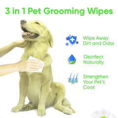 KIVEMA Daily Pet Grooming Wipes for Dog, Cat and Puppies. Cleaning Face Butt Eyes Ears Paws and Body. ((100 Wipes Jar)) - Cleaning Gloves & Cloths & Sets - British D'sire