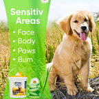 KIVEMA Daily Pet Wipes - Hypoallergenic Dog Wipes - Dog Grooming Wipes - Removes Dirt Buildup and Odor - Unscented - Cat and Dog Wipes for Paws and Butt - Cleaning Gloves & Cloths & Sets - British D'sire