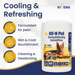 KIVEMA Daily Pet Wipes - Hypoallergenic Dog Wipes - Dog Grooming Wipes - Removes Dirt Buildup and Odor - Unscented - Cat and Dog Wipes for Paws and Butt - Cleaning Gloves & Cloths & Sets - British D'sire