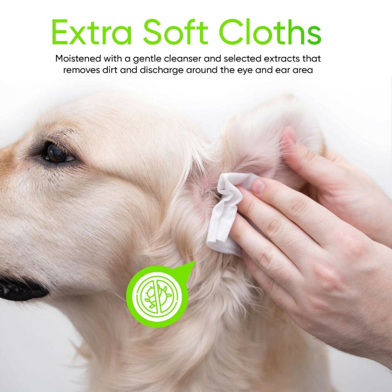 KIVEMA Dog Eye Wipes Tear Stain, Daily Cat Dog Eye Cleaner,Pet Tear Stain Remover. removes Dirt and Discharge Around The Eye and Ear Area. (100 Wipes Jar)… - Cleaning Gloves & Cloths & Sets - British D'sire