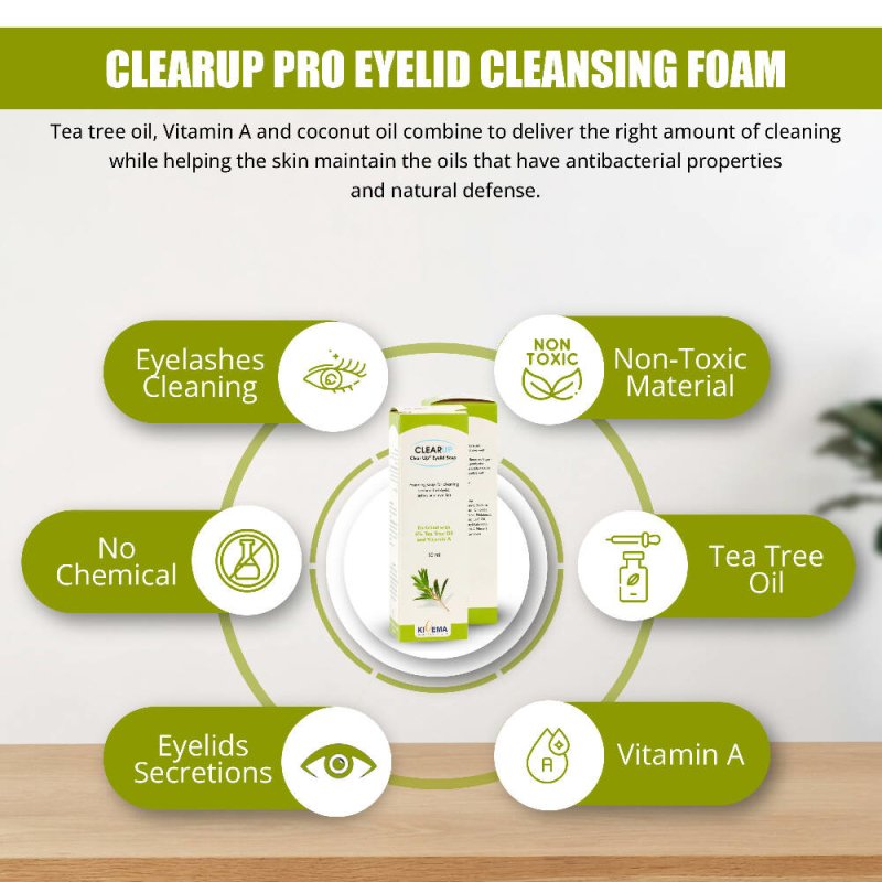 Kivema Ltd ClearUp Eyelid Wipes with 6% Tea Tree Oil - 20 Pieces - Eyes Care - British D'sire