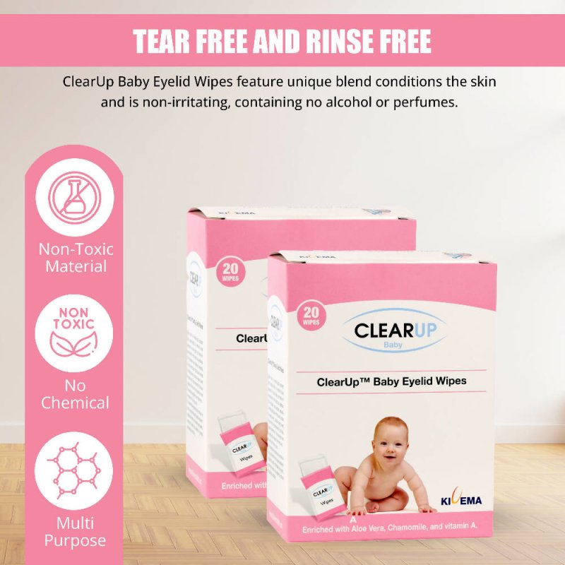Kivema Organic baby wipes baby cleaning wipes around Eye and Ear 20Pcs - Eyes Care - British D'sire