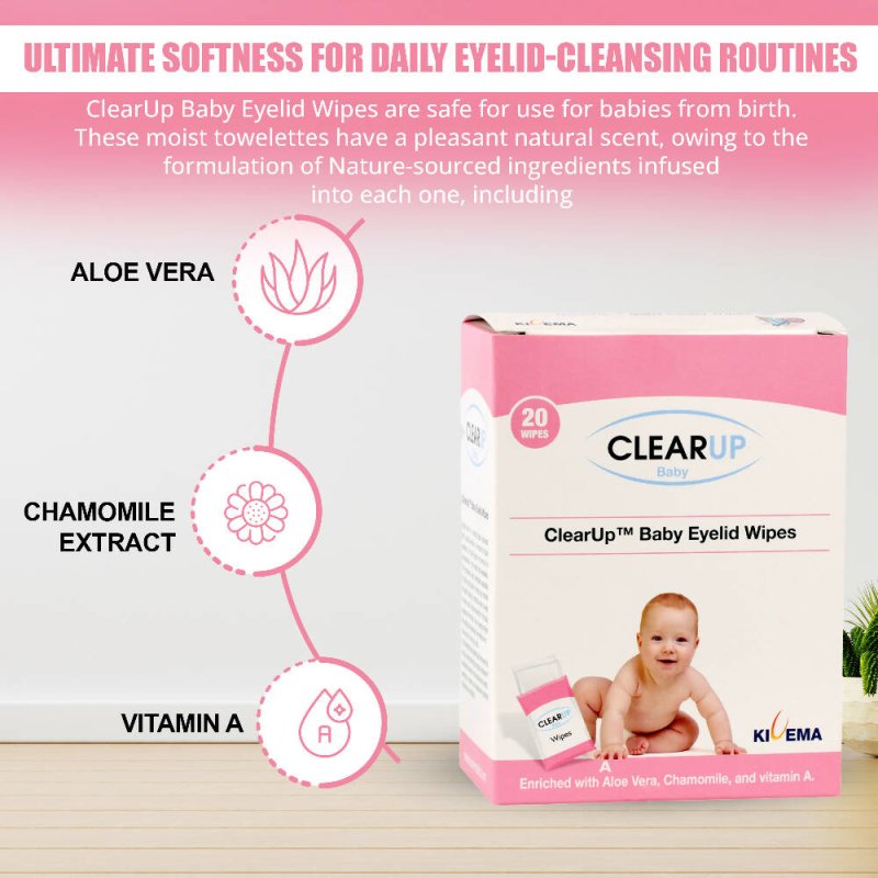 Kivema Organic baby wipes baby cleaning wipes around Eye and Ear 20Pcs - Eyes Care - British D'sire