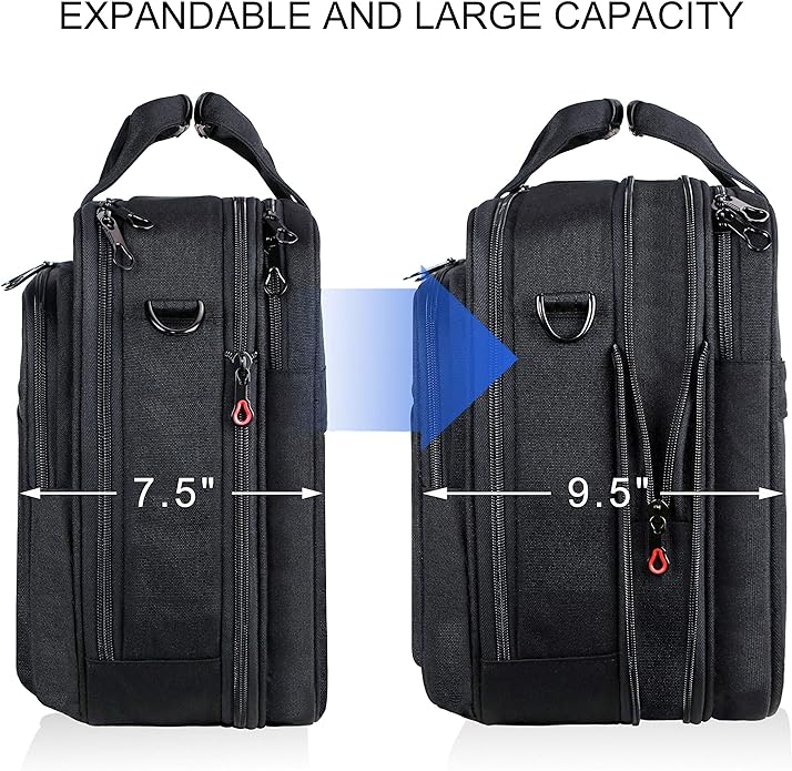 KROSER Laptop Bag Premium Laptop Briefcase Fits Up to 17.3 Inch Laptop Expandable Water-Repellent Shoulder Messenger Bag Computer Bag - British D'sire