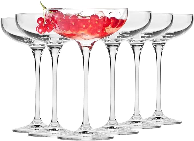 Krosno Champagne Saucer Coupe Glasses | Set of 6 | 240 ML | Harmony Collection | Perfect for Home, Restaurants and Parties | Suitable for Serving Sparkling Wine | Dishwasher Safe - British D'sire Main image