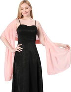 Ladiery Sheer Soft Chiffon Shawls and Wraps for Women, Lightweight Wedding Evening Party Dresses Scarf Bride - British D'sire