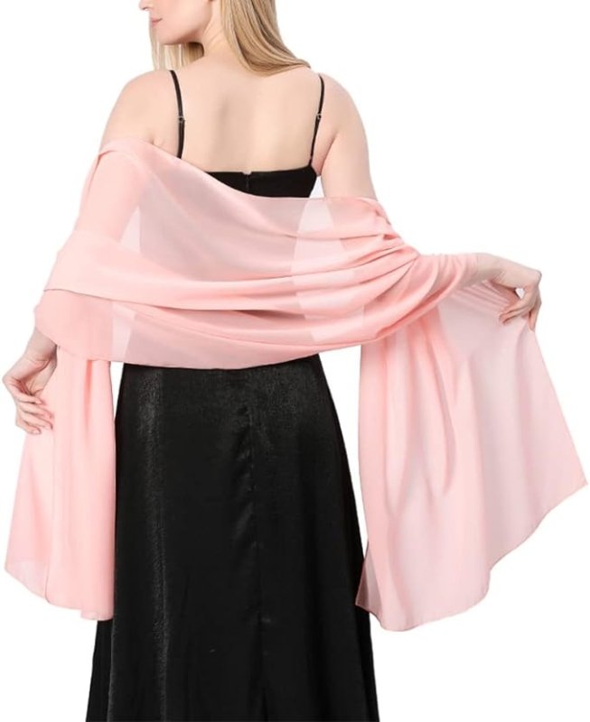 Ladiery Sheer Soft Chiffon Shawls and Wraps for Women, Lightweight Wedding Evening Party Dresses Scarf Bride - British D'sire