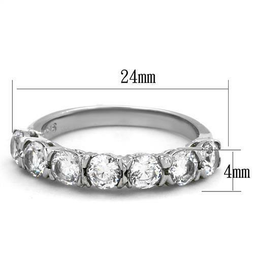 Ladies Eternity Band Stainless Steel Cubic Zirconia 4mm 2 Carat Ring - Jewelry Rings - British D'sire