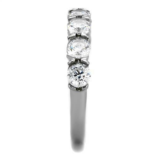 Ladies Eternity Band Stainless Steel Cubic Zirconia 4mm 2 Carat Ring - Jewelry Rings - British D'sire