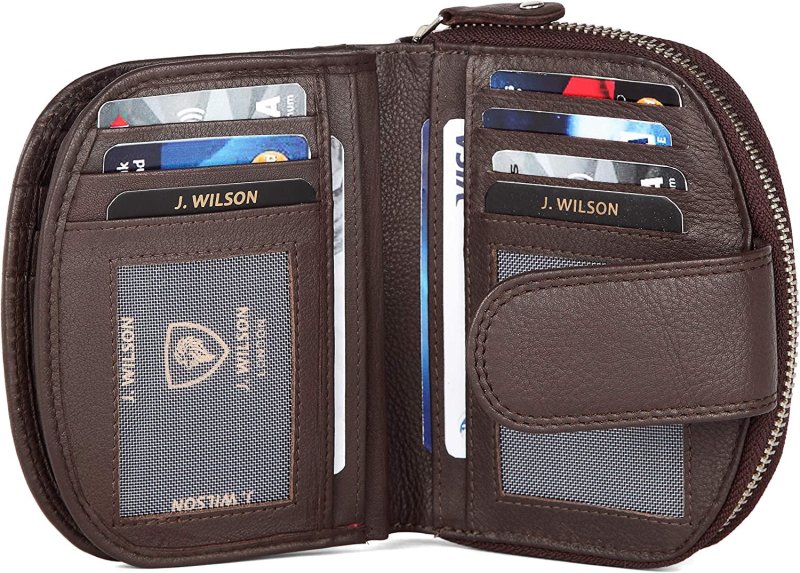 Ladies RFID Safe Designer Leather Purse Card Women Wallet Zip Pocket Boxed - Women's Wallets - British D'sire