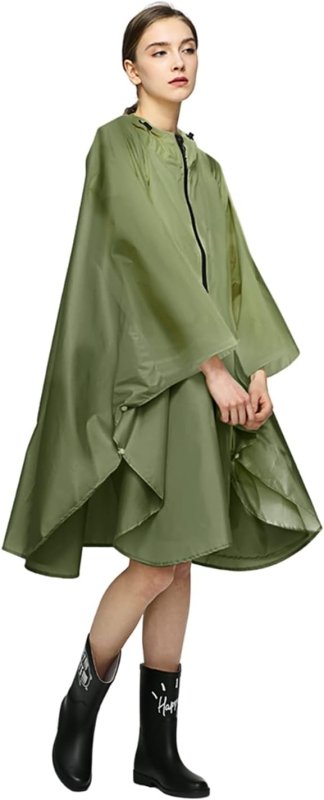 LAMA Waterproof Rain Poncho, Lightweight Reusable Rain Poncho Coat
