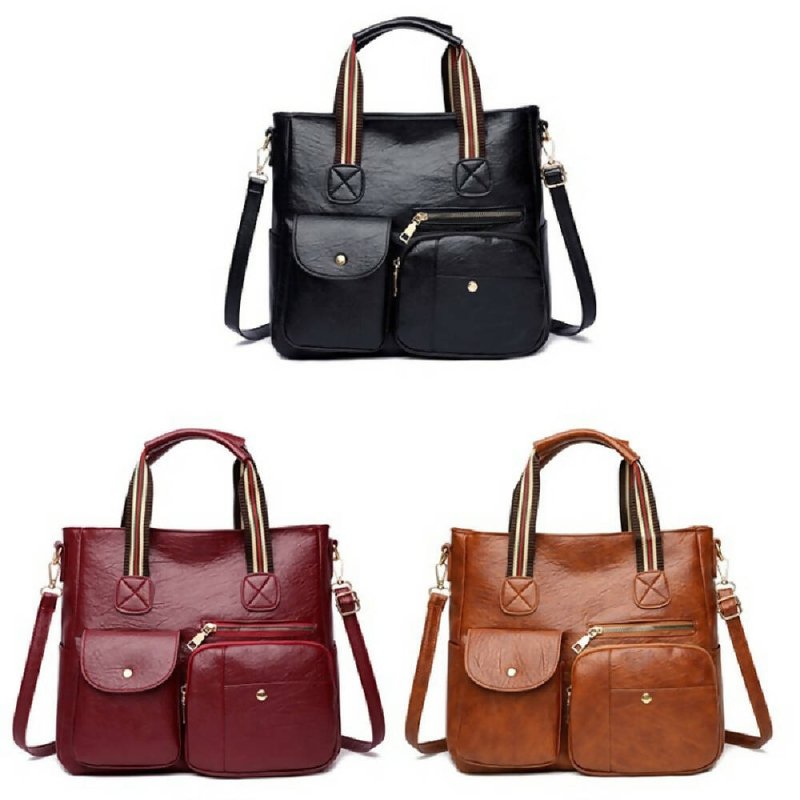 Large-capacity Messenger Bag Handbag Multi-pocket Shoulder Bag Middle-aged Mother Bag(Yellow) Secondary image