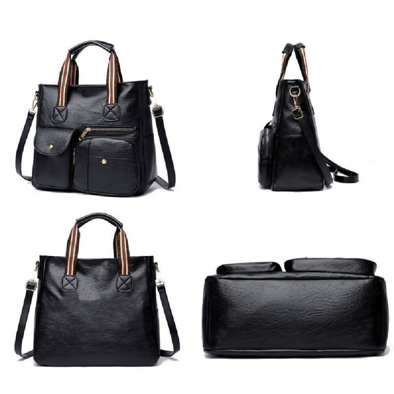 Large-capacity Messenger Bag Handbag Multi-pocket Shoulder Bag Middle-aged Mother Bag(Yellow) - Multi-pocket Shoulder Bag - British D'sire