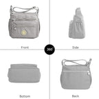 LassZone Women's Multi-Pocket Casual Crossbody Bag Handbags Waterproof Nylon Shoulder Bags Messenger Travel Bag for Shopping Hiking Daily Use - British D'sire