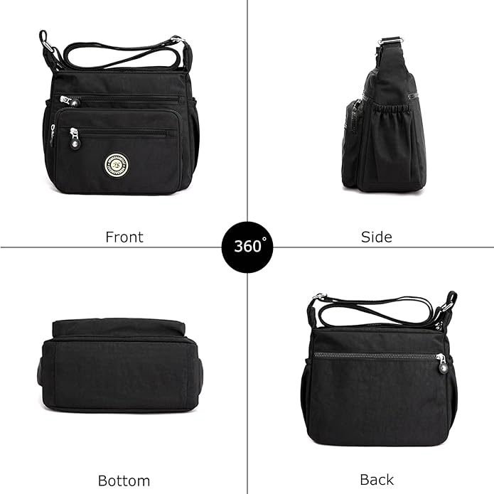 LassZone Women's Multi-Pocket Casual Crossbody Bag Handbags Waterproof Nylon Shoulder Bags Messenger Travel Bag for Shopping Hiking Daily Use Secondary image