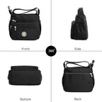 LassZone Women's Multi-Pocket Casual Crossbody Bag Handbags Waterproof Nylon Shoulder Bags Messenger Travel Bag for Shopping Hiking Daily Use - British D'sire
