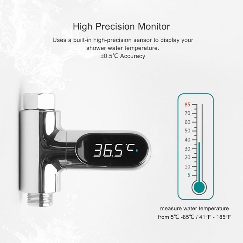 LED Display Home Water Shower Thermometer Flow Water Temperture Monitor LED Display Shower Thermometers For Baby Bath Kids Water - Bottles & Thermos - British D'sire