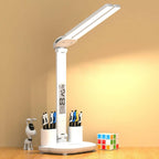 LED Intelligent Digital Display Foldable Desk Lamp, Style: Double Head USB Straight Plug - Desk Lamp - British D'sire