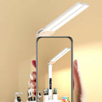 LED Intelligent Digital Display Foldable Desk Lamp, Style: Double Head USB Straight Plug - Desk Lamp - British D'sire