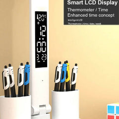 LED Intelligent Digital Display Foldable Desk Lamp, Style: Double Head USB Straight Plug - Desk Lamp - British D'sire