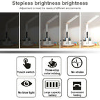 LED Intelligent Digital Display Foldable Desk Lamp, Style: Double Head USB Straight Plug - Desk Lamp - British D'sire