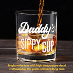 LIGHTEN LIFE Daddy's Sippy Cup Whiskey Glass 360ml,Unique Dad Gift in Valued Wooden Box,Funny Gag Gift for New Dad,Father,Husband from Kids Wife for Father's Day,Birthday - British D'sire