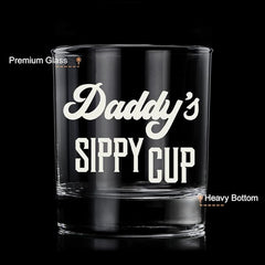LIGHTEN LIFE Daddy's Sippy Cup Whiskey Glass 360ml,Unique Dad Gift in Valued Wooden Box,Funny Gag Gift for New Dad,Father,Husband from Kids Wife for Father's Day,Birthday - British D'sire