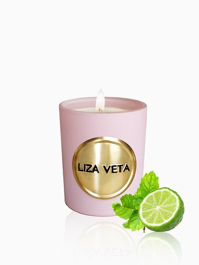 Liza Veta Bergamot & Patchouli Scented Candle 9 CL- Pink - Candles & Lanterns - British D'sire