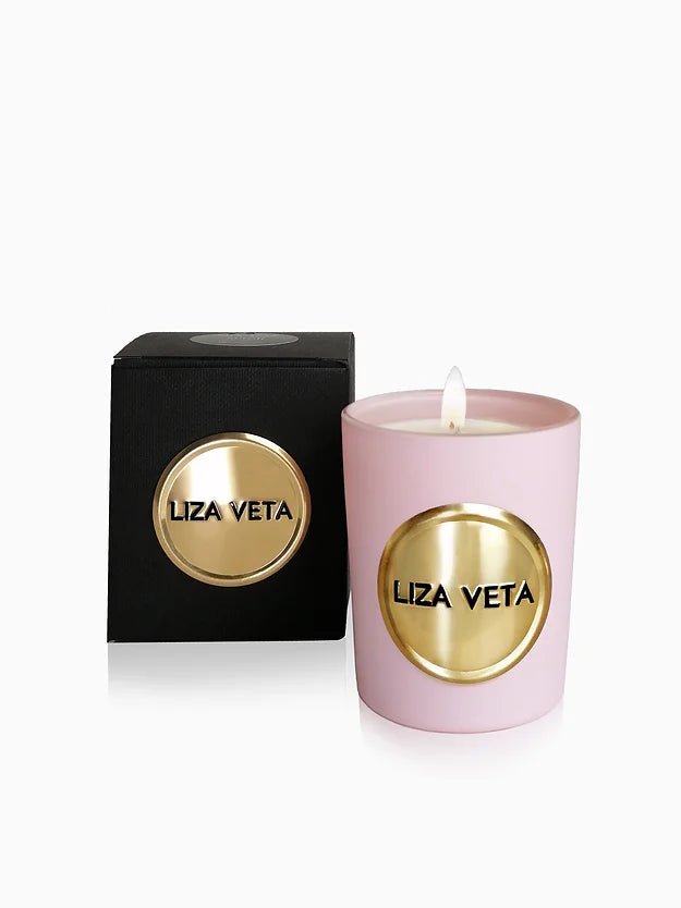 Liza Veta Eucalyptus & Lemongrass Scented Candle - Pink - Candles & Lanterns - British D'sire