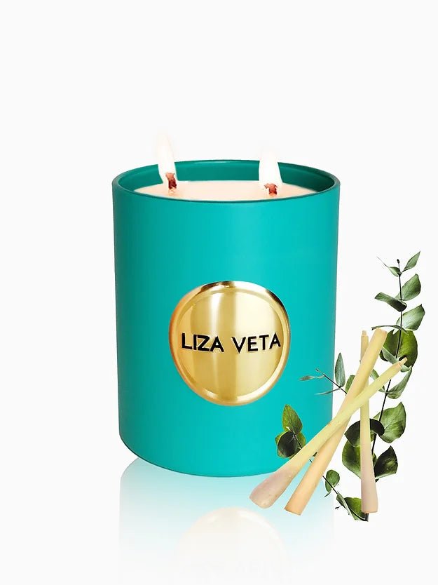 Liza Veta Eucalyptus & Lemongrass Scented Candle - Candles & Lanterns - British D'sire