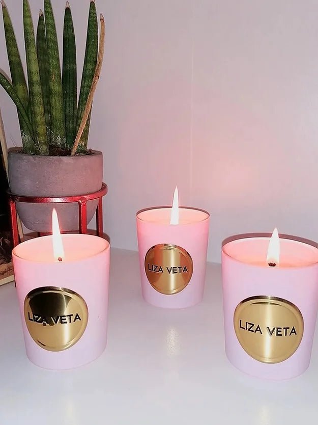 Liza Veta Lavender Scented Candle - Pink - Candles & Lanterns - British D'sire