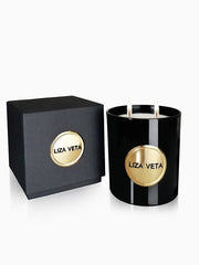 Liza Veta Lemongrass & Bergamot Scented Candle - Black & White - Candles & Lanterns - British D'sire