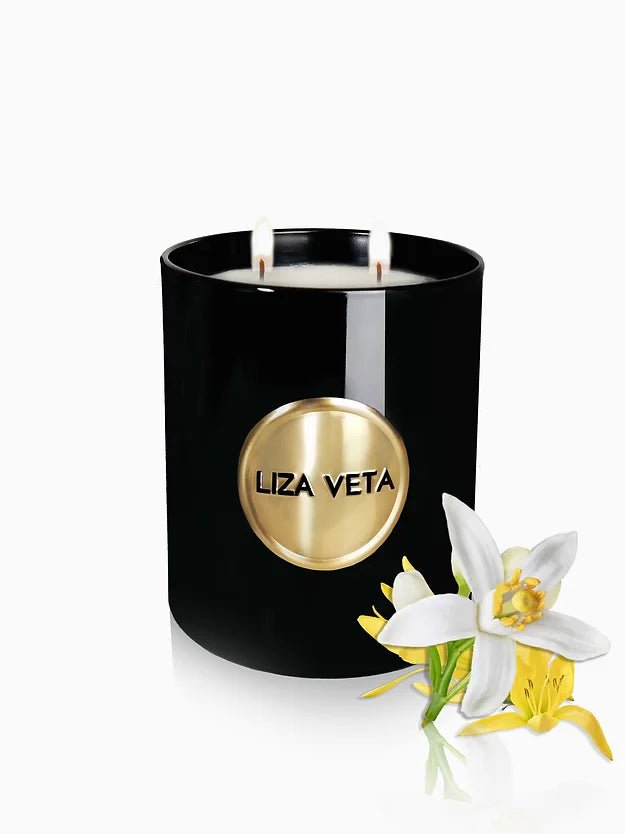 Liza Veta Neroli & Ylang-Ylang Candle - Black & White - Candles & Lanterns - British D'sire
