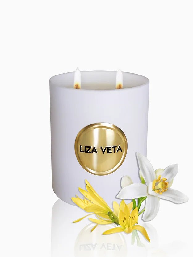 Liza Veta Neroli & Ylang-Ylang Candle - Black & White - Candles & Lanterns - British D'sire
