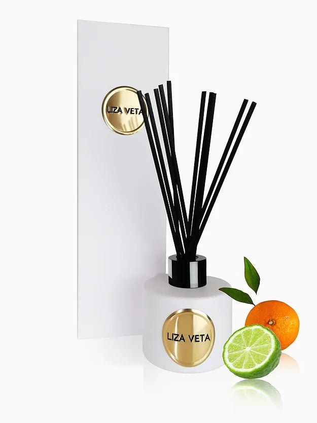 Liza Veta Sweet Orange & Bergamot Reed Diffuser - Pink & White - Air Freshener - British D'sire