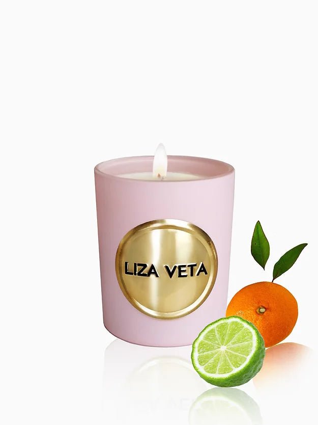 Liza Veta Sweet Orange & Bergamot Scented Candle - Pink - Candles & Lanterns - British D'sire