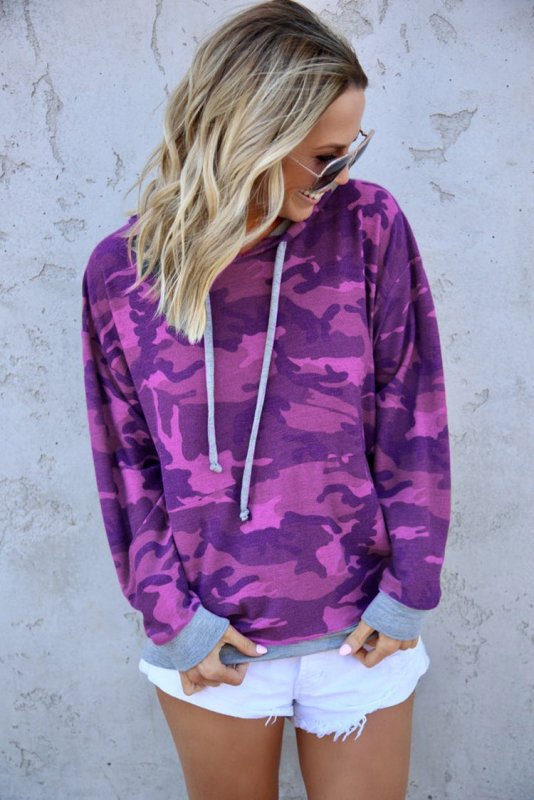 London Collection Polyester Hoodie (Purple) - Womens Hoodies & Sweatshirts - British D'sire
