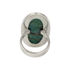Long Oval Shaped Chrysoprase Sterling Silver Ring - Rings - British D'sire