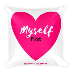 Love Myself First - Pink Heart - Square Pillow - Pillows - British D'sire