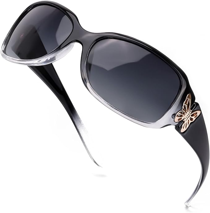 LVIOE Polarised Sunglasses Womens Oversized, Large Frame Butterfly Ladies Sunglasses with UV Protection, Category 3 - British D'sire