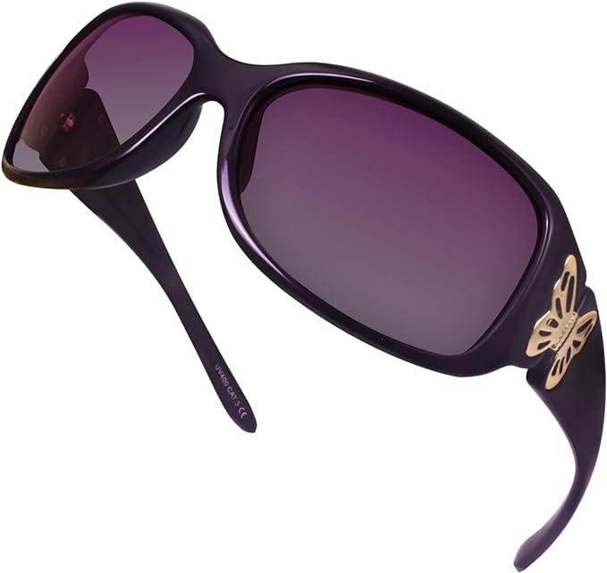 LVIOE Polarised Sunglasses Womens Oversized, Large Frame Butterfly Ladies Sunglasses with UV Protection, Category 3 - British D'sire