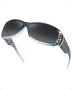 LVIOE Sunglasses Womens Polarised Rhinestones Wrap Around Ladies Sunglasses UV Protection - British D'sire